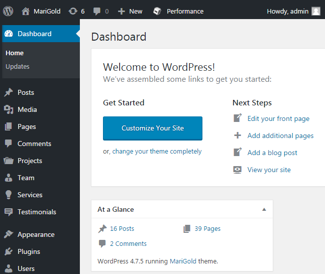 Панель управління WordPress
